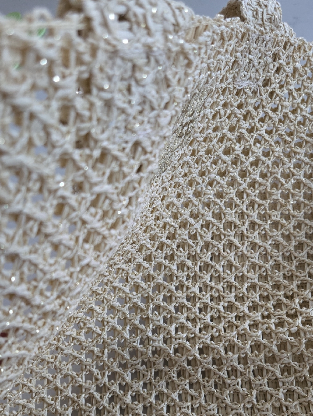 New Never Used Woven Crochet Raffia Tote Bag John Paul Gaultier Natural Staw Bag - Picture 12 of 12